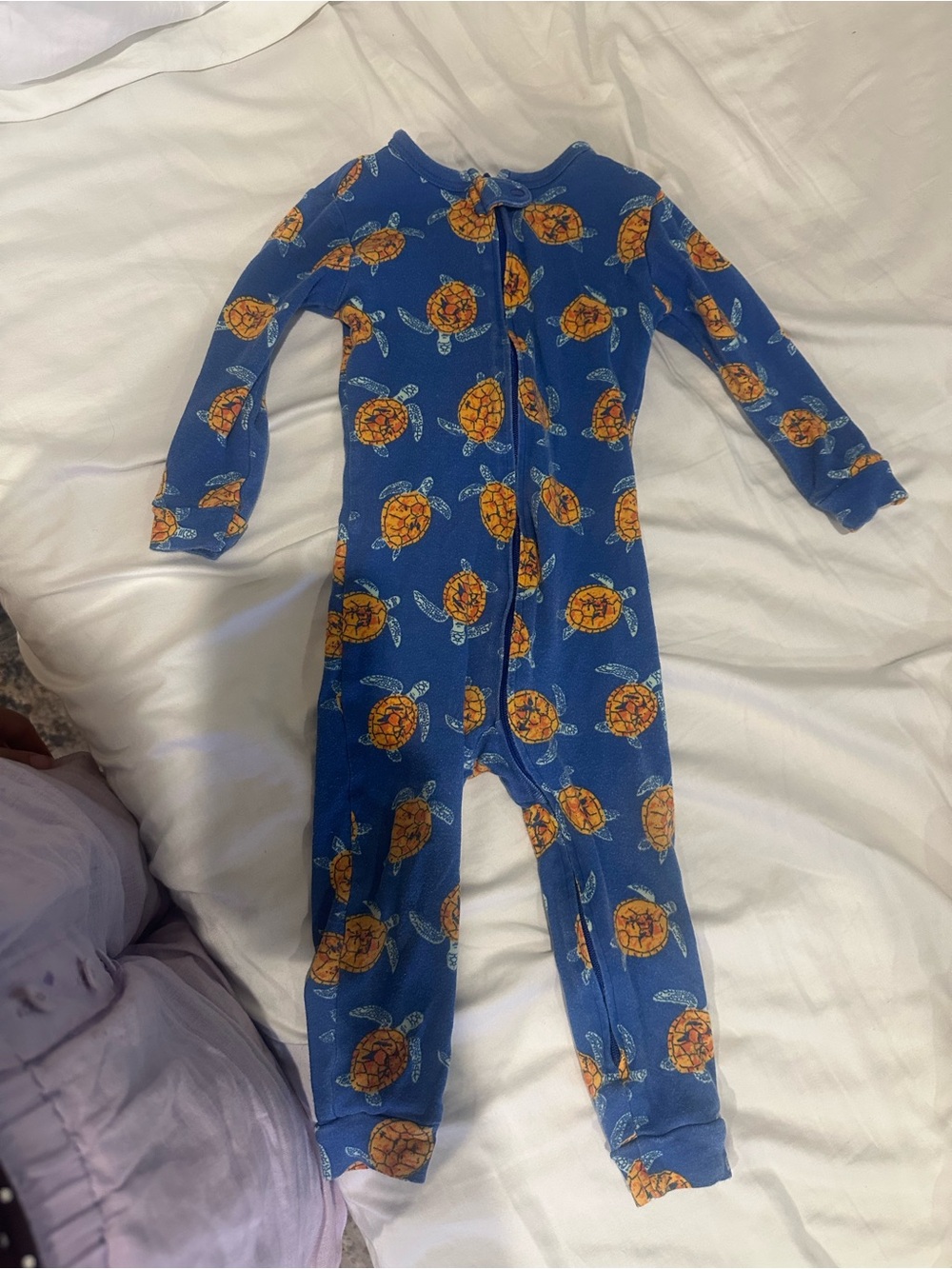 Baby GAP Blue Turtle Print One-Piece Pajamas